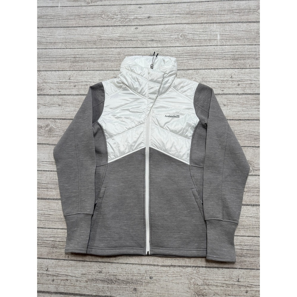 Avalanche Sportswear Jacket Women's Small Gray White Quilted Hybrid Athletic Fit